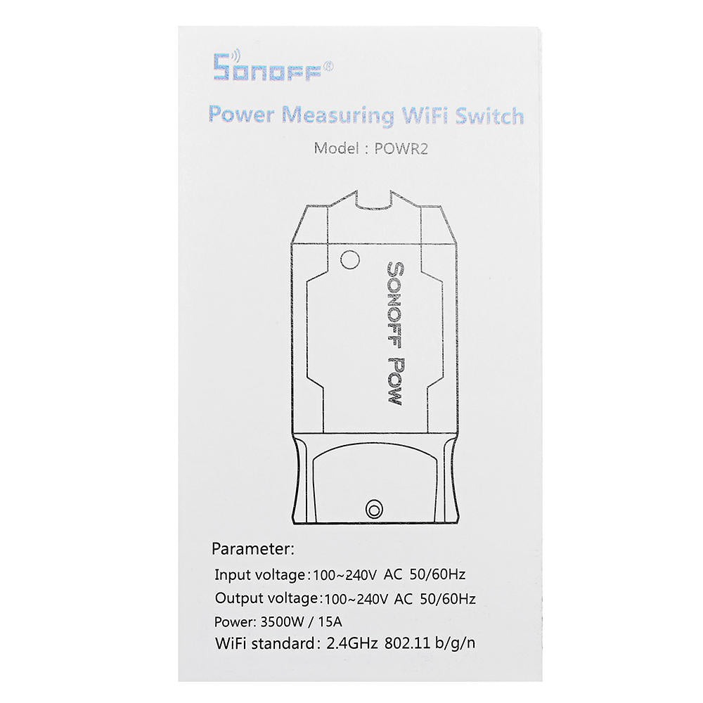 SONOFF® POW R2 AC90-250V 16A 3500W WIFI Wireless APP Remote Control Switch Timer Socket Power Monitor Current Tester Works with Amazon Alexa Amazon Echo Dot Amazon Tap Google Home Nest Assistant IFTTT