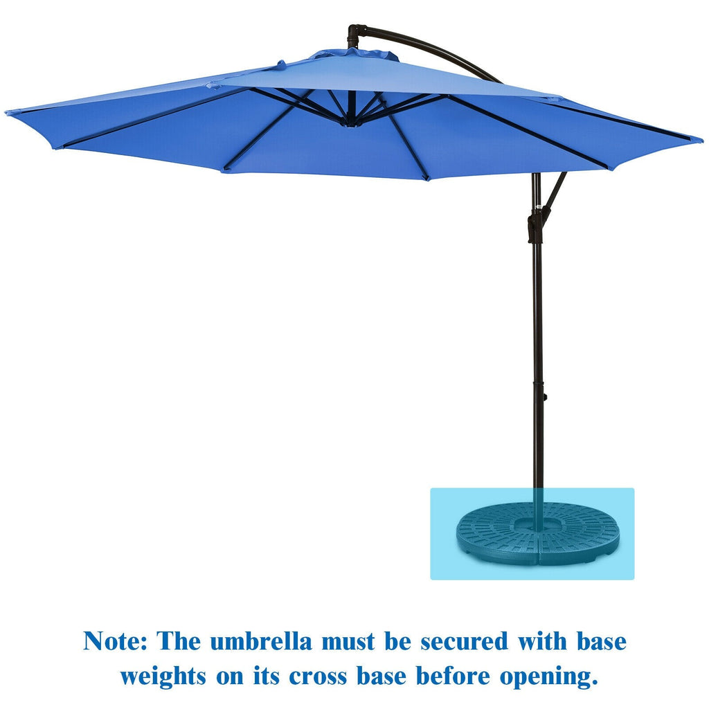 10 Ft Waterproof Patio Offset Hanging Umbrella with Easy Tilt Adjustment