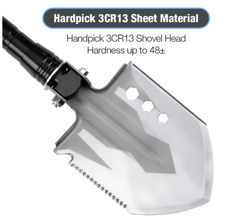 strong material description for shovel toolkit 3CR13 head hardness upto 48