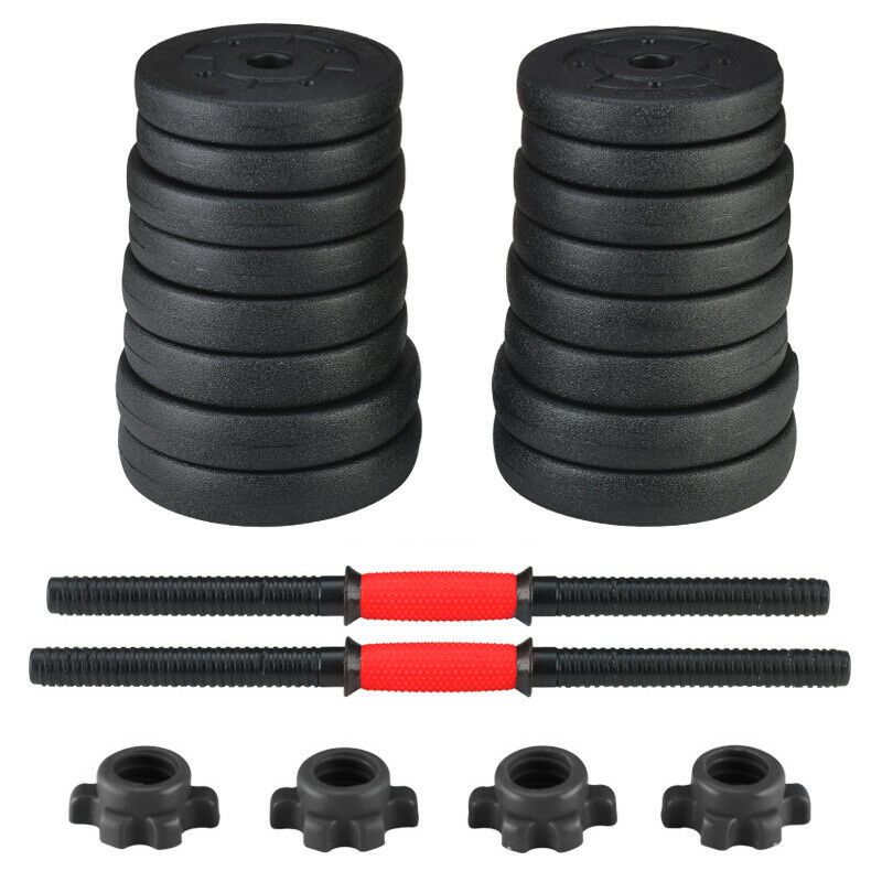PowerMX Adjustable Dumbbell Empty Weight Set Barbell Plates for Workout