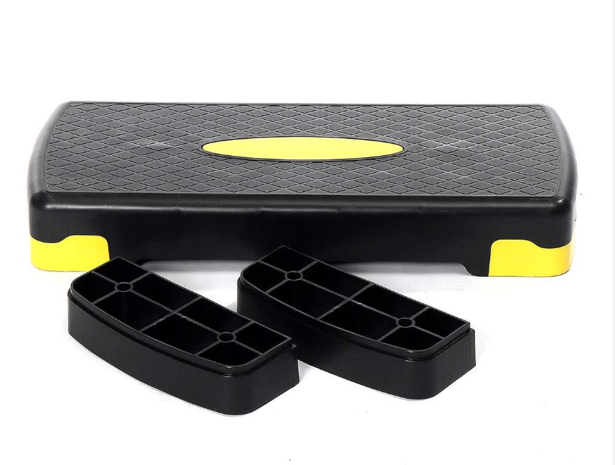 BlitzStep Pro Fitness Aerobic Step 27" with 4"- 6" Risers Exercise Stepper Platform