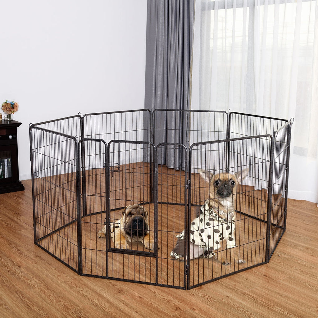 Petsjoy360 Dog Pet Playpen Premium Heavy-Duty Metal with 8 Panels 40" High Exercise Fence and Cage