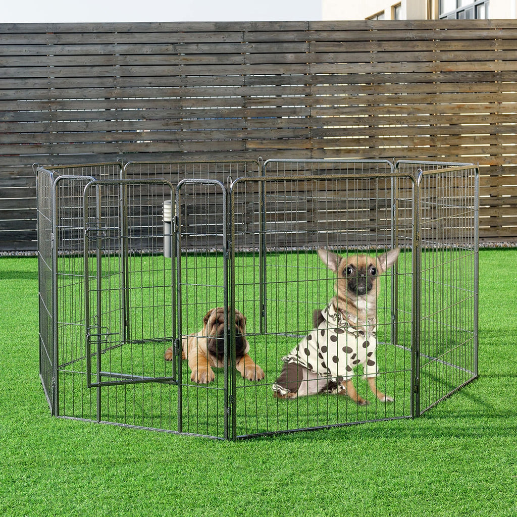 Petsjoy360 Dog Pet Playpen Premium Heavy-Duty Metal with 8 Panels 40" High Exercise Fence and Cage