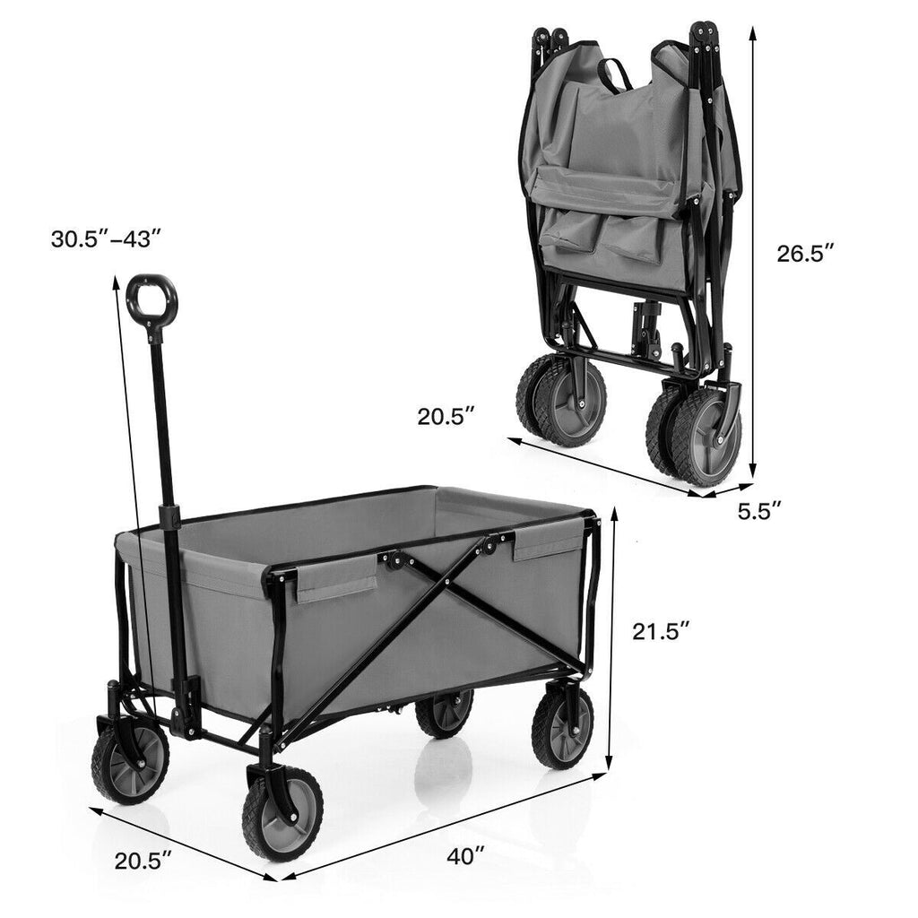 Collapsible Outdoor Garden Wagon Folding Utility Garden Cart