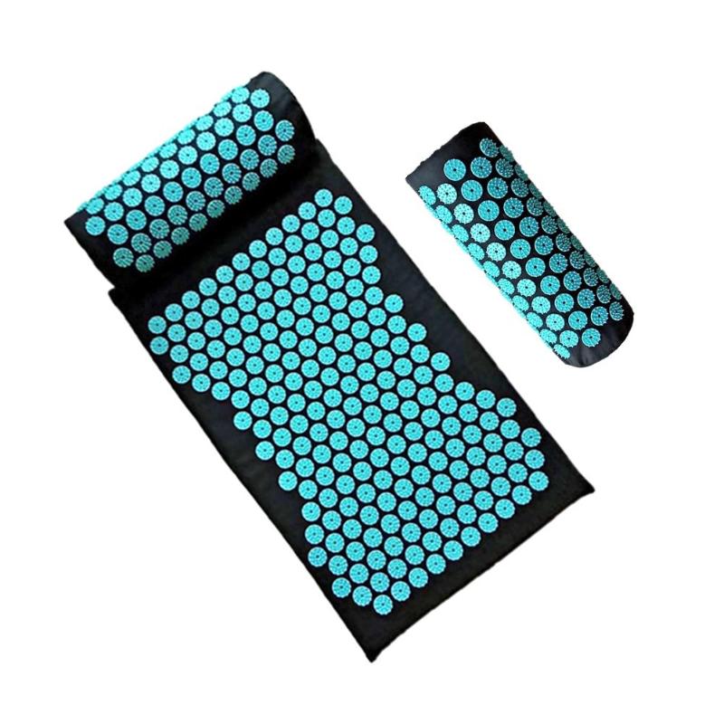 Acupressure Yoga Mat and Pillow set - To Relieve Chronic Pains and fight insomnia, Weight Gain and Cellulite