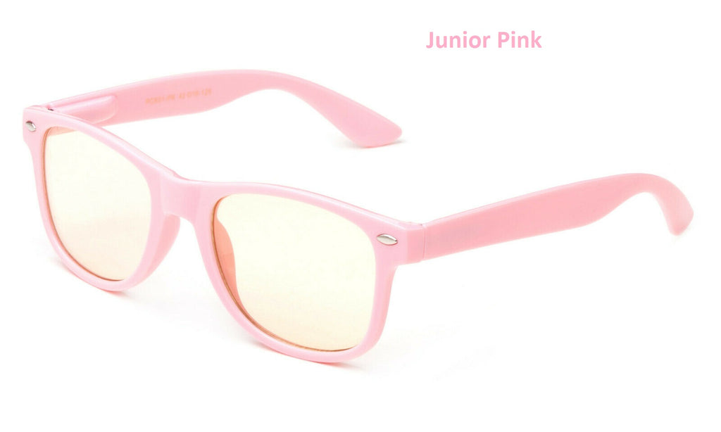 junior kids pink anti blue light filter glasses
