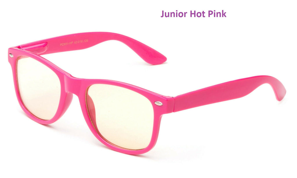 junior hot pink anti eye strain glasses