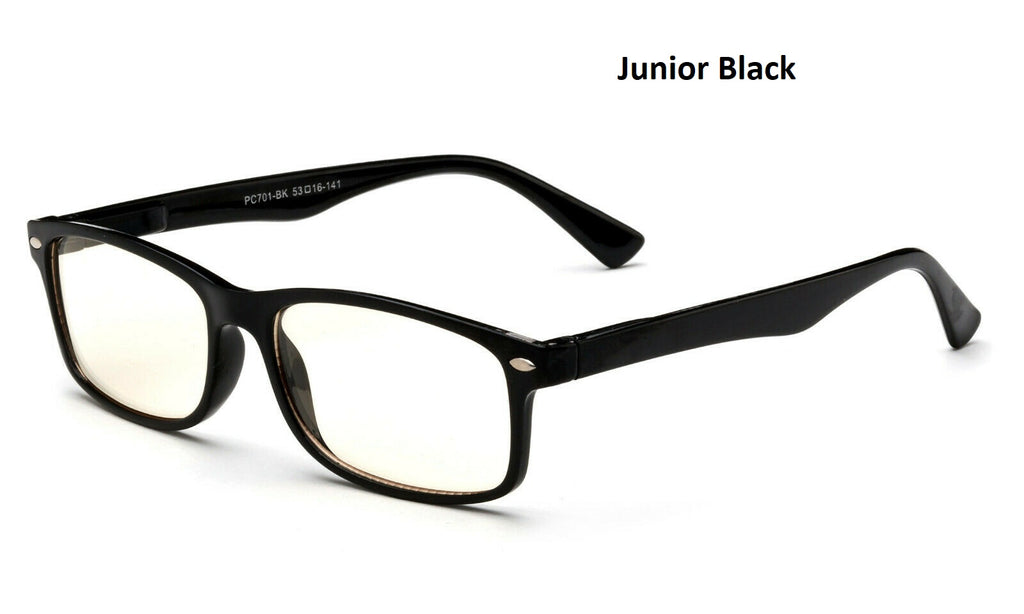 junior black blue ray glasses