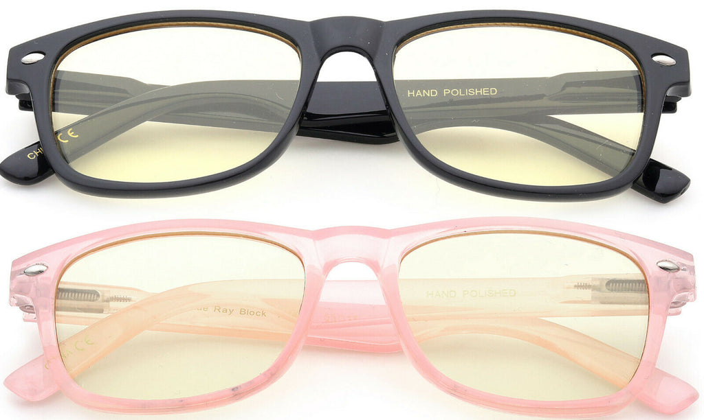 black and pink anti eye strain glasses