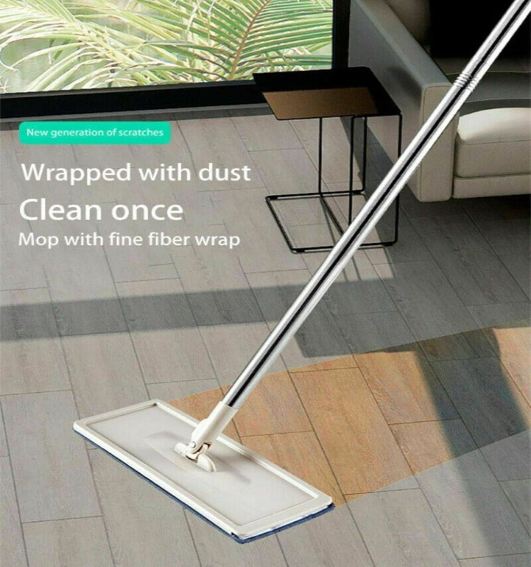 CleanX360 Flat Floor Cleaning Microfiber Mop and Bucket Hands-Free wringing 360° Rotatable