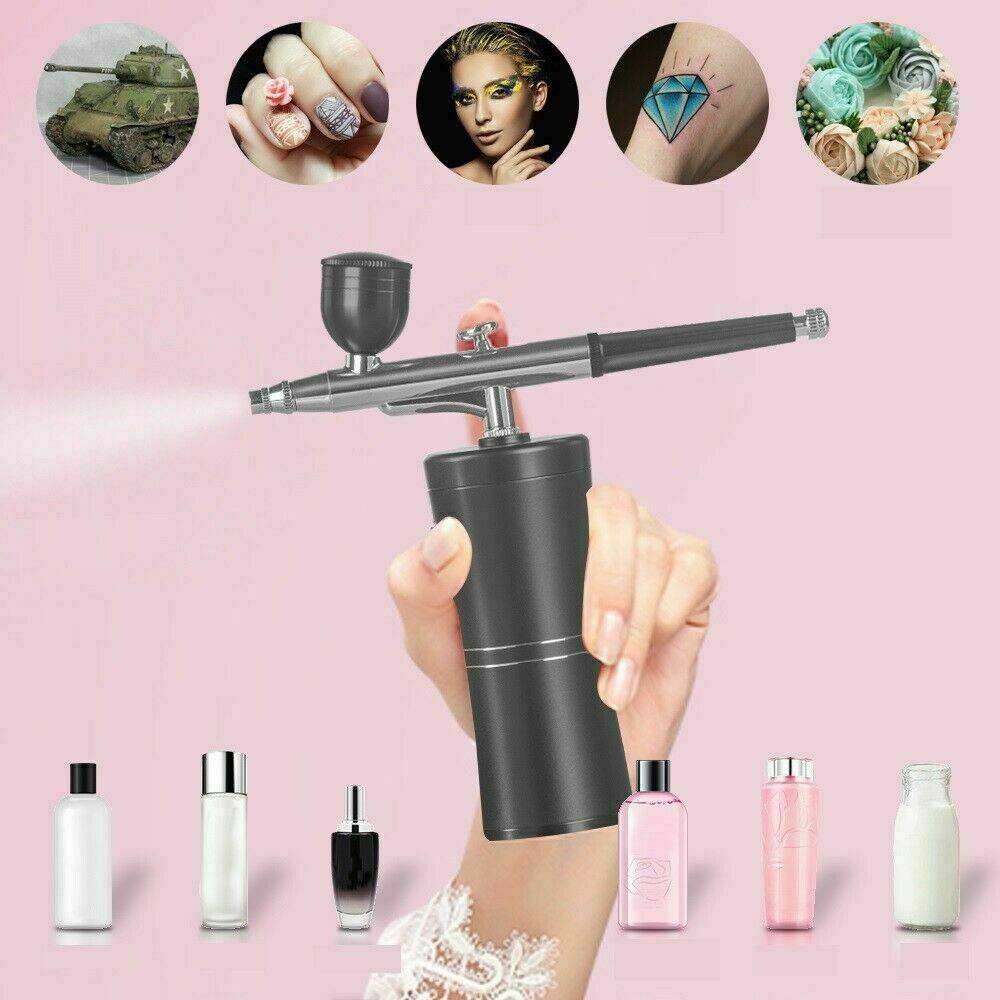 BlitzX Portable Makeup Airbrush Kit Mini Airbrush Set Small Paint Spray Pump Gun Air Compressor Kit