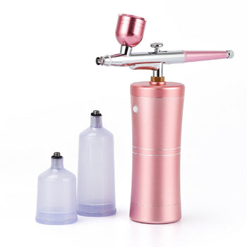 BlitzX Portable Makeup Airbrush Kit Mini Airbrush Set Small Paint Spray Pump Gun Air Compressor Kit