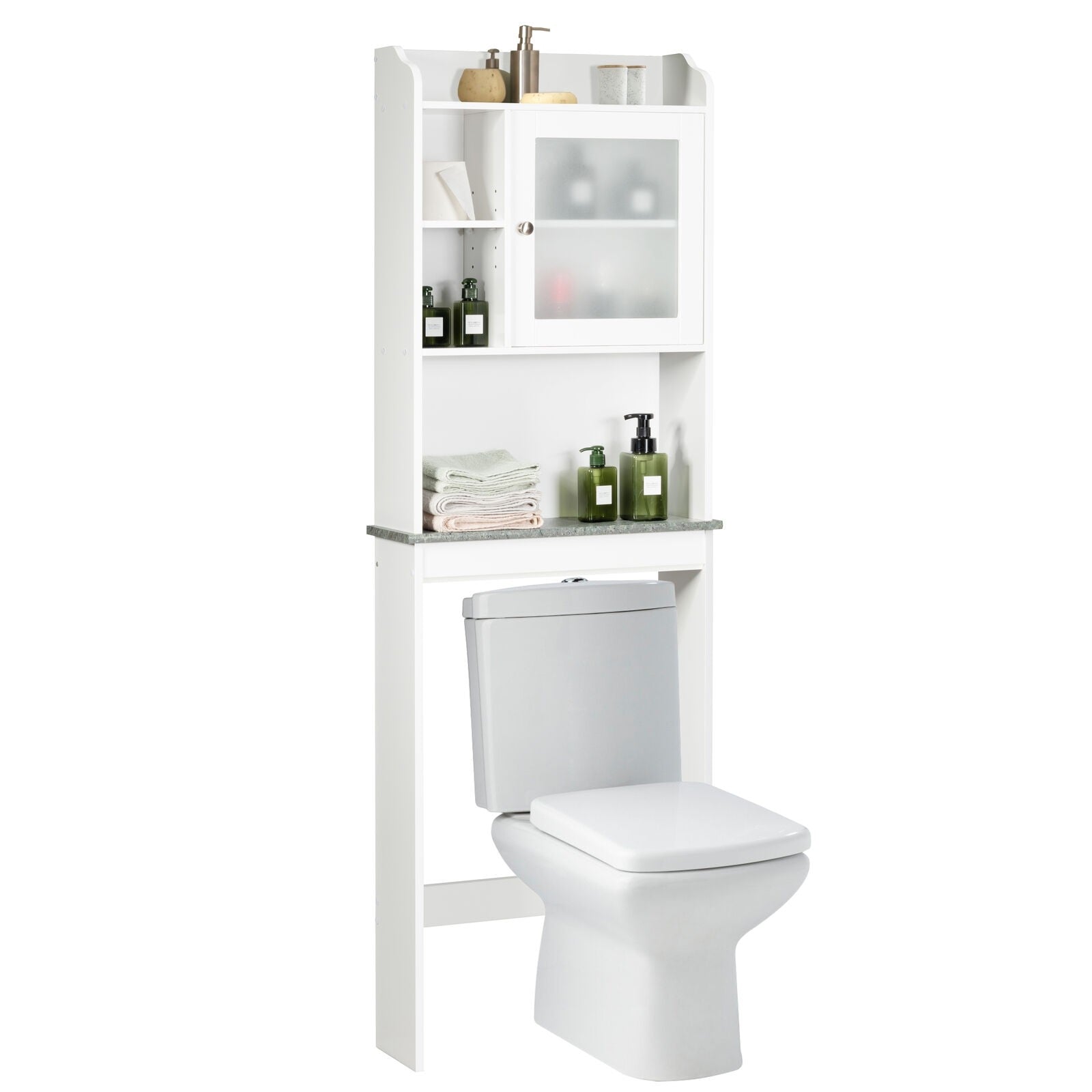 Bathroom Space Saver Cabinet White Over-the-Toilet Storage
