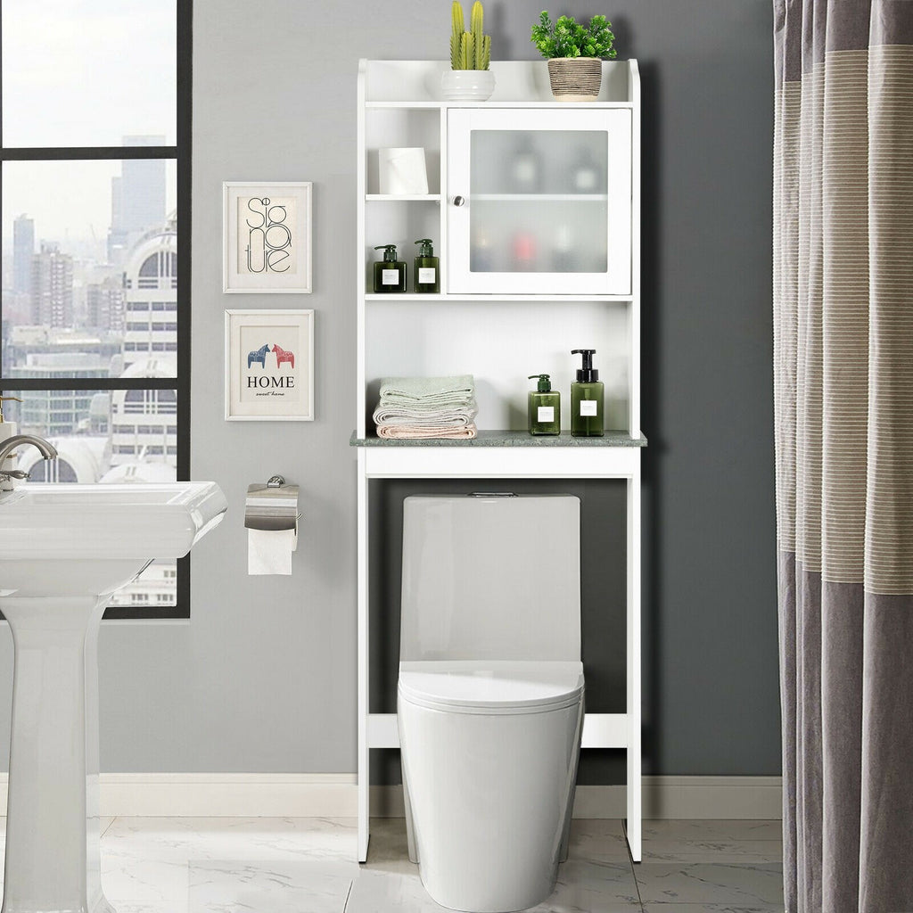Bathroom Space Saver Cabinet White Over-the-Toilet Storage