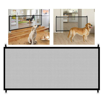 Petsjoy360 Dog Pet or Baby Safety Gate Mesh Fence, Portable Indoor Barrier net for Home Kitchen, Stairs and Bathroom