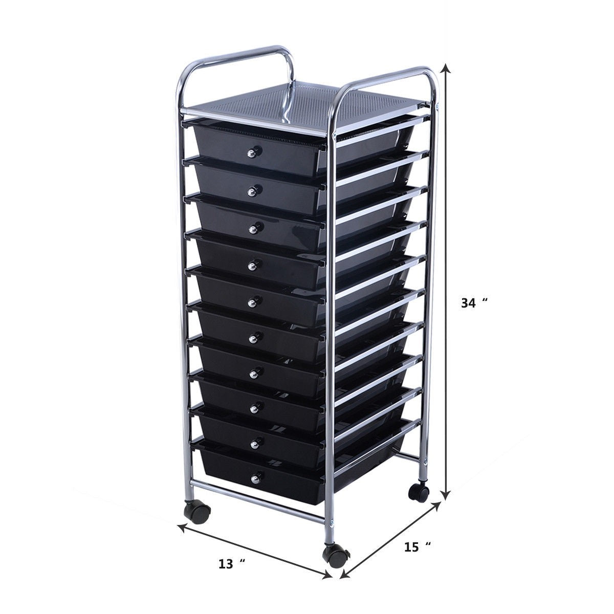 10 Drawer Tiered Rolling Storage Cart Organizer