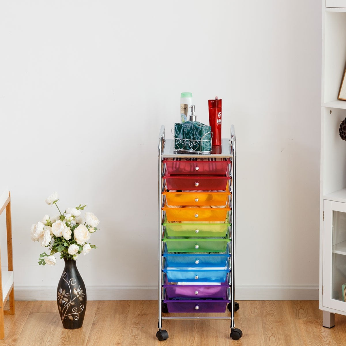 10 Drawer Tiered Rolling Storage Cart Organizer