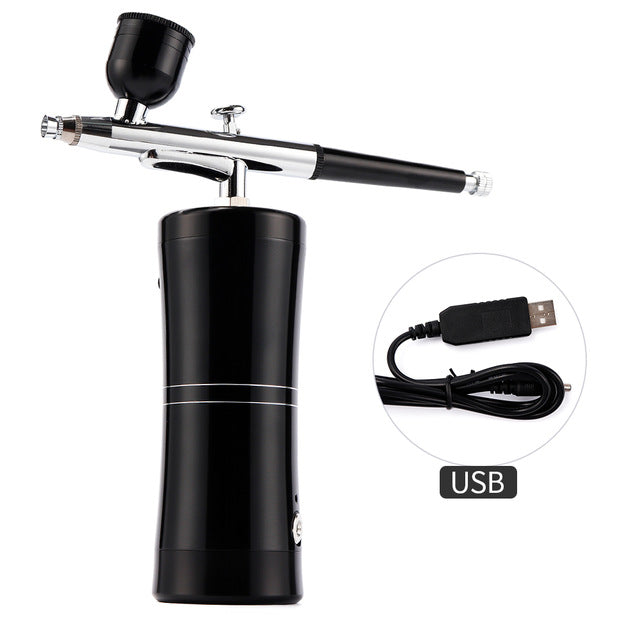 BlitzX Portable Makeup Airbrush Kit Mini Airbrush Set Small Paint Spray Pump Gun Air Compressor Kit